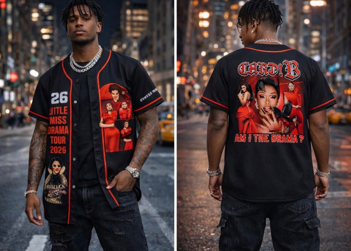 CARDI B inspired Little Miss drama tour baseball jersey