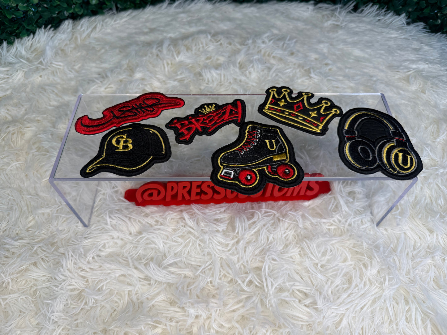 R&B USHER & CHRIS BROWN RED/GOLD PATCH bundle