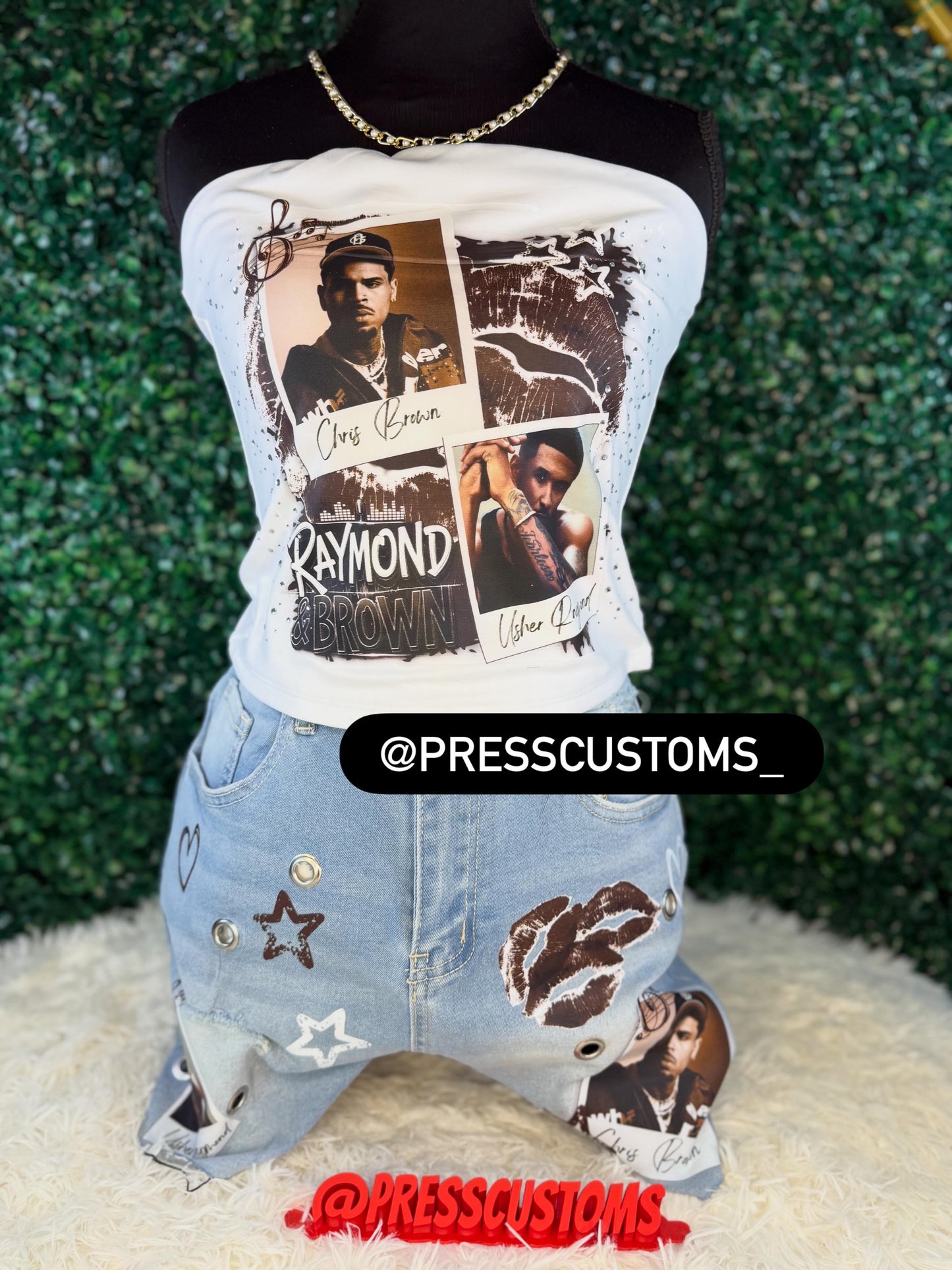 Custom R&B crop top-WHITE