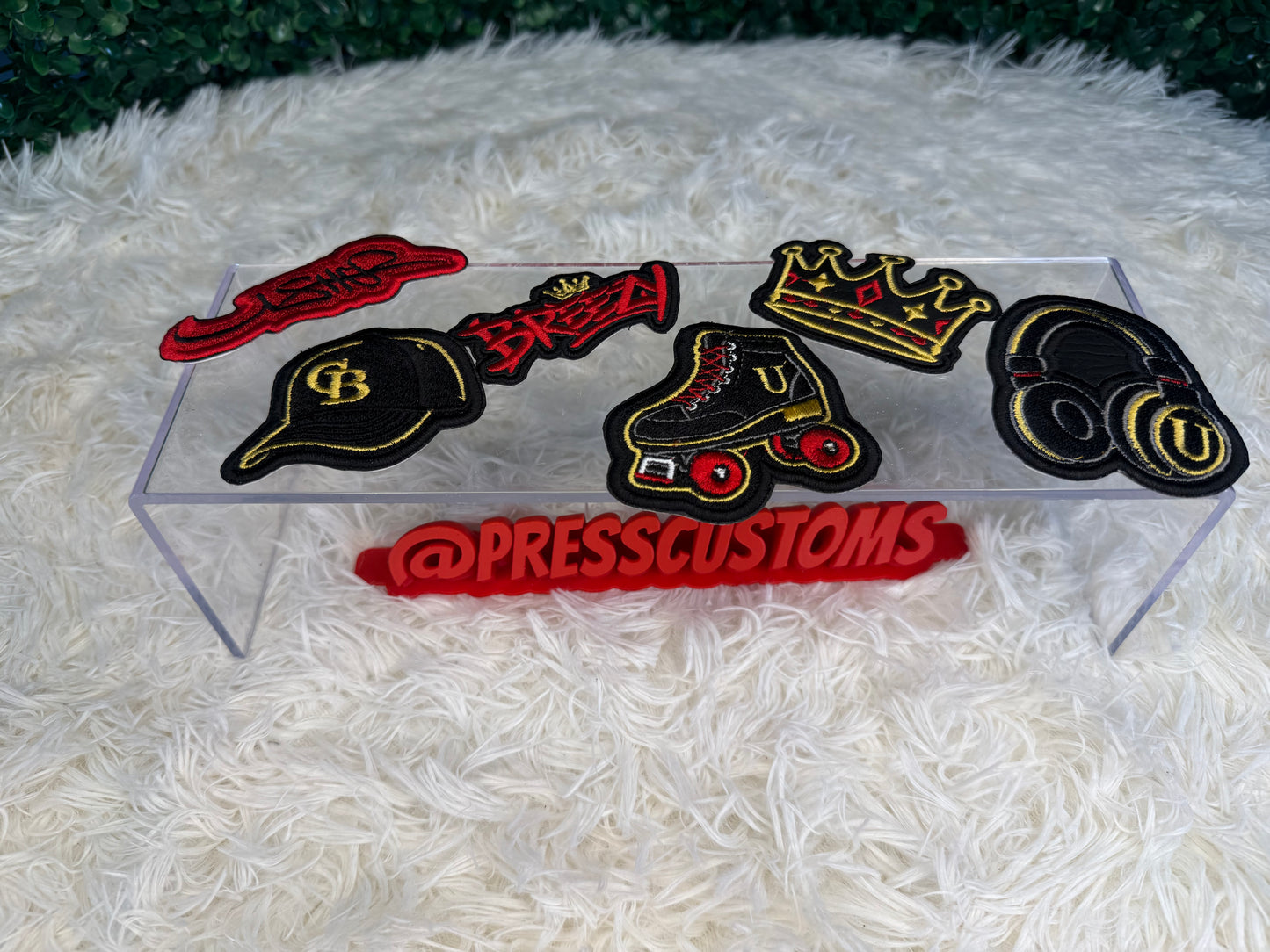 R&B USHER & CHRIS BROWN RED/GOLD PATCH bundle