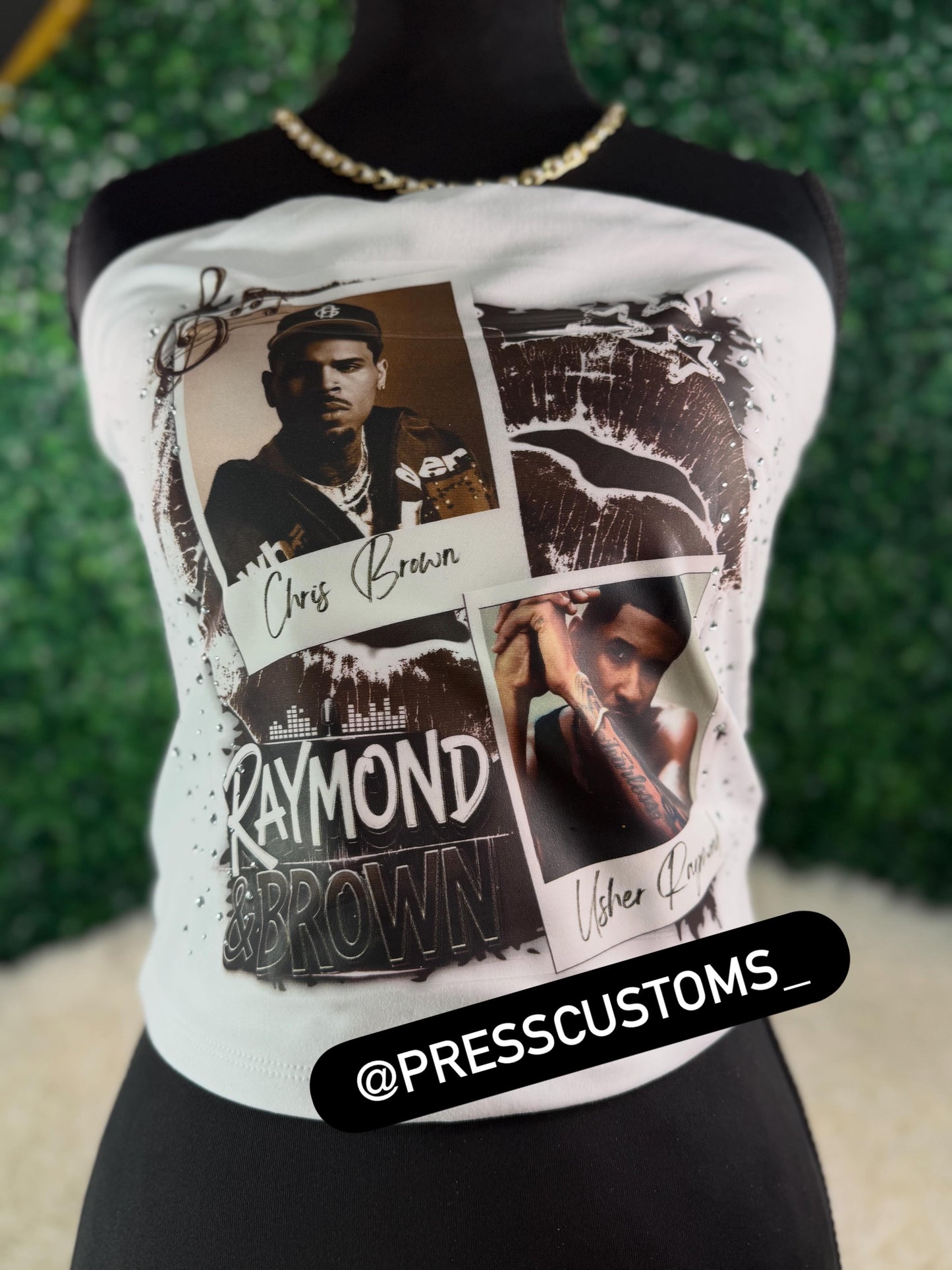Custom R&B crop top-WHITE