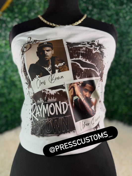Custom R&B crop top-WHITE