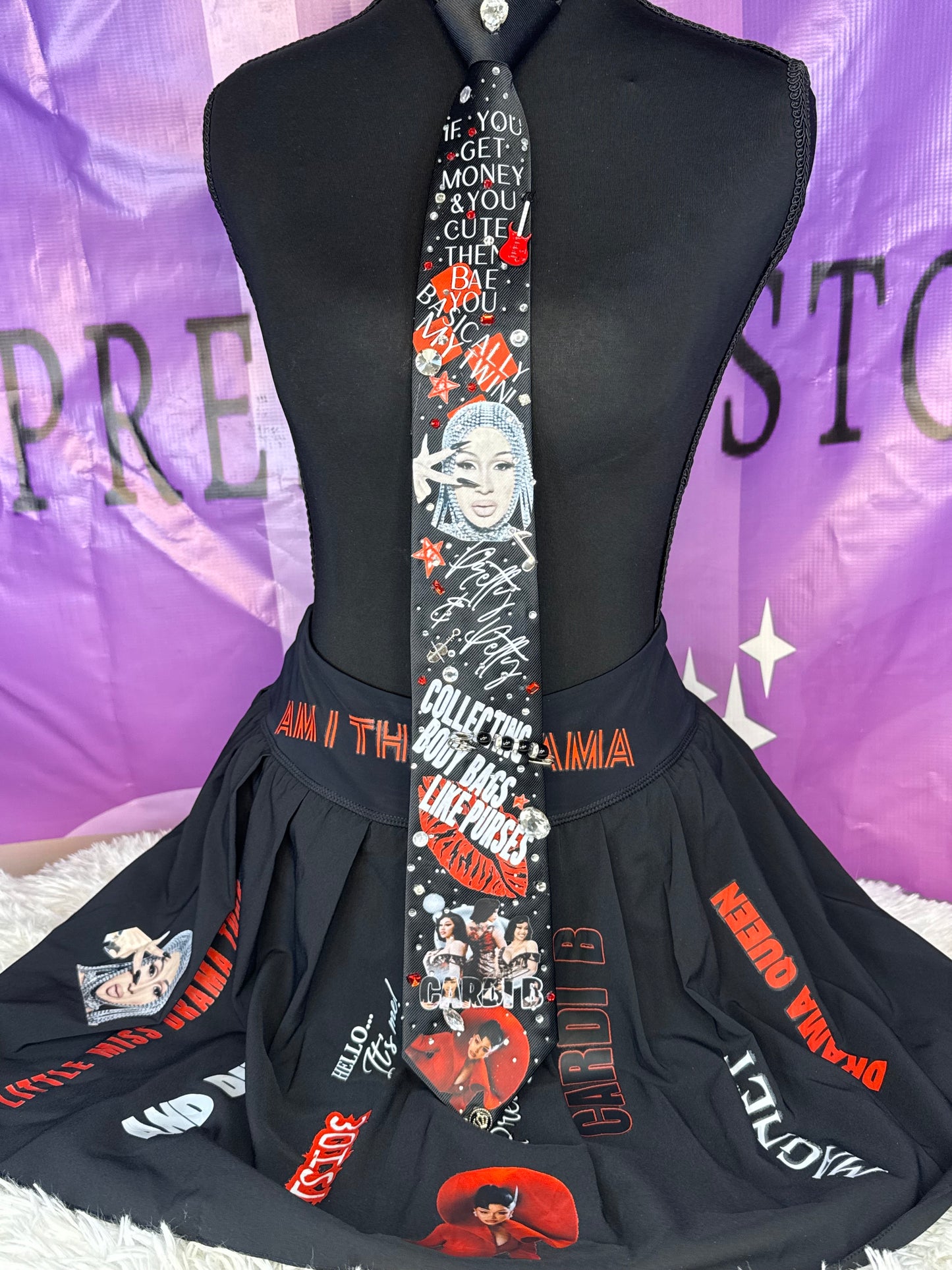 CARDI B LITTLE MISS DRAMA NECK TIE school girl (READ/SEE DESCRIPTION)