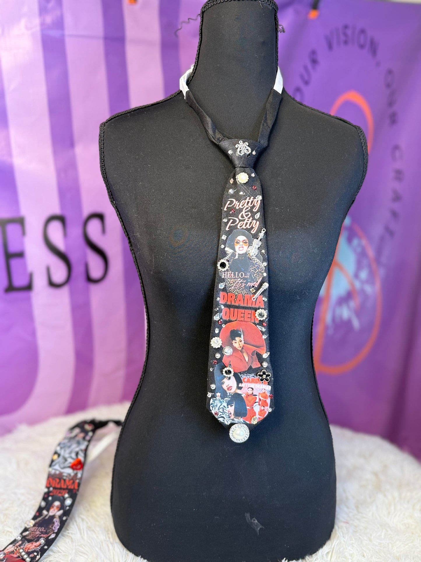 CARDI B LITTLE MISS DRAMA NECK TIE school girl (READ/SEE DESCRIPTION)