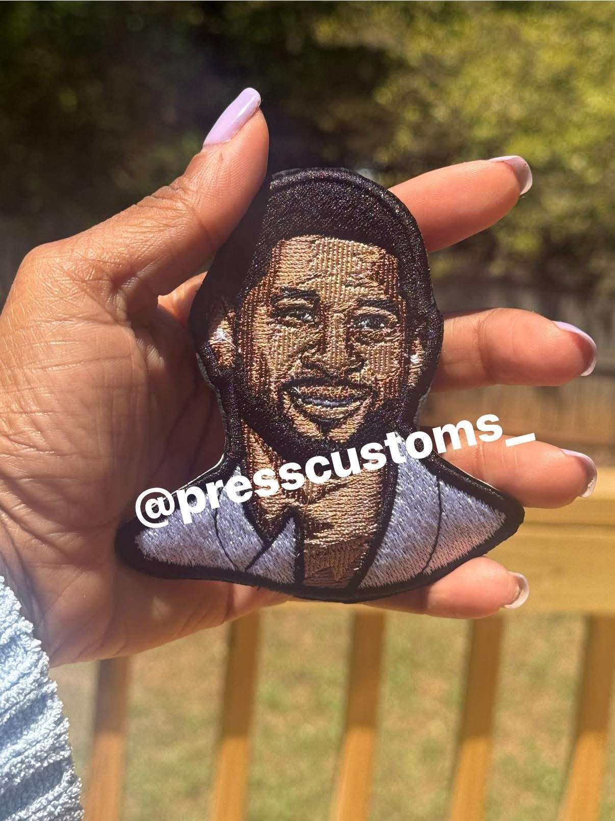 USHER face patch white
