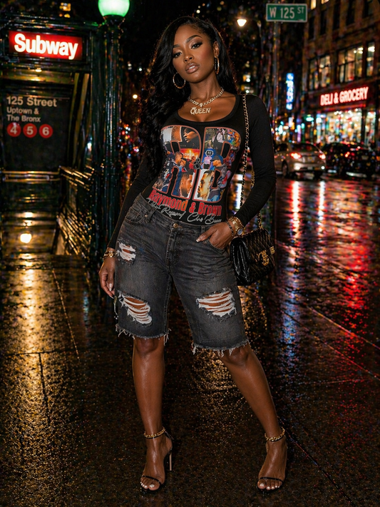 R&B Raymond & Brown BLACK Bodysuit | Urban Streetwear | Concert Outfit | Grown & Sexy Fashion